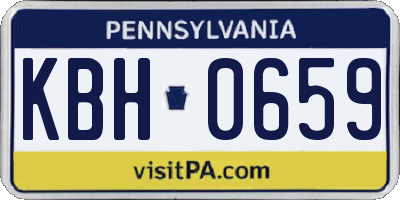 PA license plate KBH0659