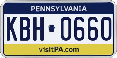 PA license plate KBH0660
