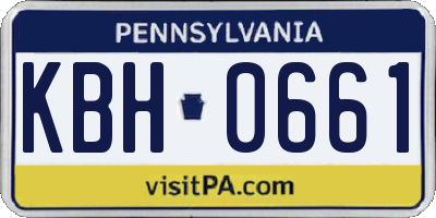 PA license plate KBH0661
