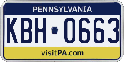 PA license plate KBH0663