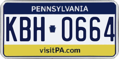 PA license plate KBH0664