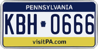 PA license plate KBH0666