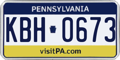 PA license plate KBH0673