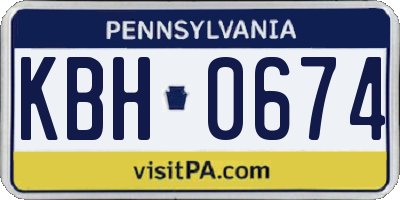PA license plate KBH0674