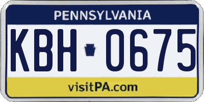 PA license plate KBH0675