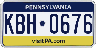 PA license plate KBH0676