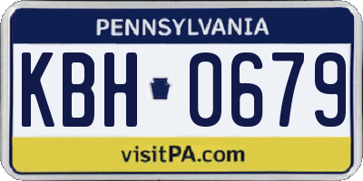 PA license plate KBH0679