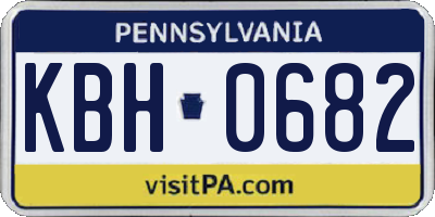 PA license plate KBH0682