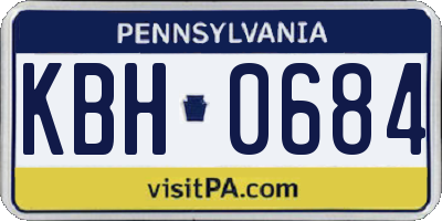 PA license plate KBH0684