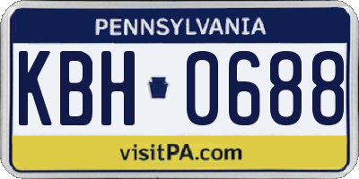 PA license plate KBH0688