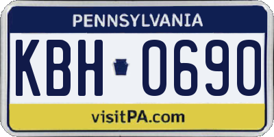 PA license plate KBH0690