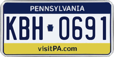 PA license plate KBH0691