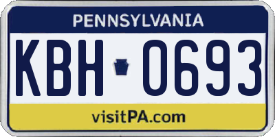 PA license plate KBH0693