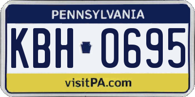PA license plate KBH0695