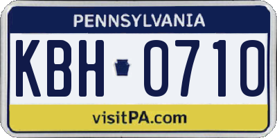 PA license plate KBH0710