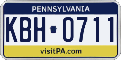 PA license plate KBH0711