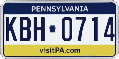 PA license plate KBH0714