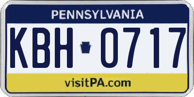 PA license plate KBH0717