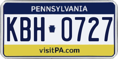 PA license plate KBH0727