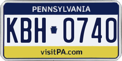 PA license plate KBH0740