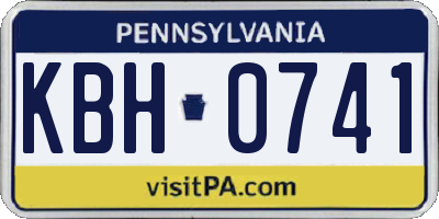 PA license plate KBH0741