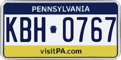 PA license plate KBH0767