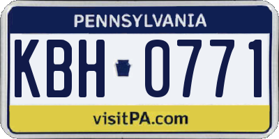 PA license plate KBH0771