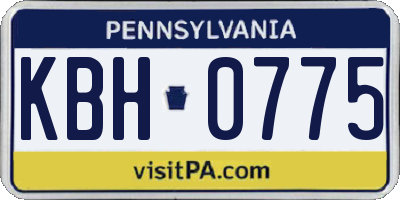 PA license plate KBH0775