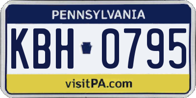 PA license plate KBH0795