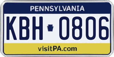 PA license plate KBH0806