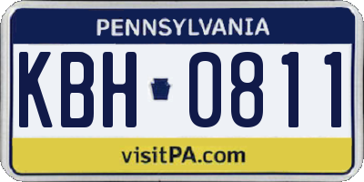PA license plate KBH0811