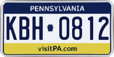 PA license plate KBH0812