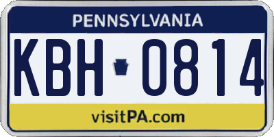PA license plate KBH0814