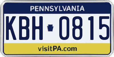 PA license plate KBH0815