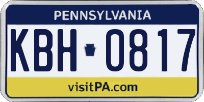 PA license plate KBH0817