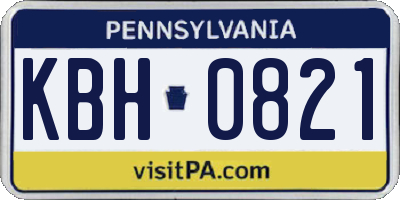 PA license plate KBH0821