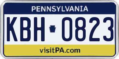 PA license plate KBH0823