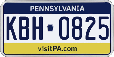 PA license plate KBH0825