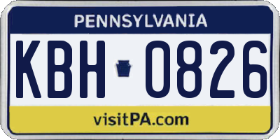 PA license plate KBH0826