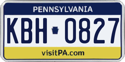 PA license plate KBH0827