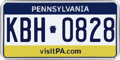 PA license plate KBH0828