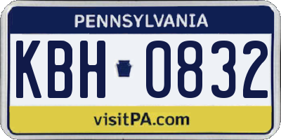 PA license plate KBH0832