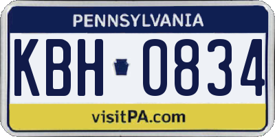 PA license plate KBH0834