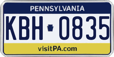 PA license plate KBH0835