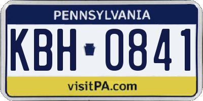 PA license plate KBH0841