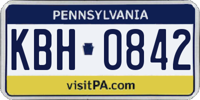 PA license plate KBH0842