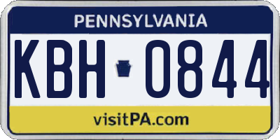 PA license plate KBH0844