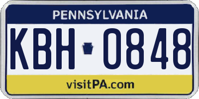 PA license plate KBH0848