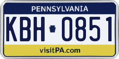 PA license plate KBH0851