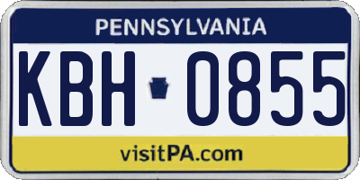 PA license plate KBH0855